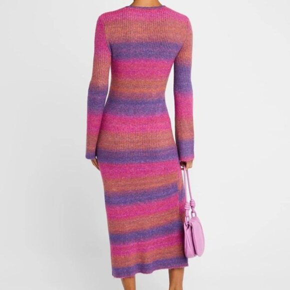 SIMON MILLER Axon Dress Distorted Stripe XS - Picture 3 of 4